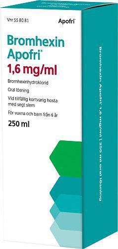 Bromhexin Apofri, oral lösning 1,6 mg/ml, 250 ml product image