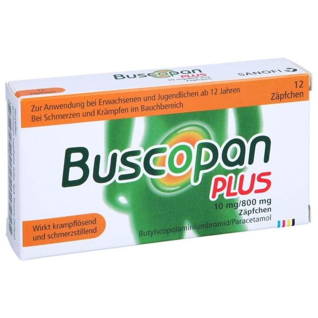 BUSCOPAN plus 10 mg/800 mg Suppositorien product image