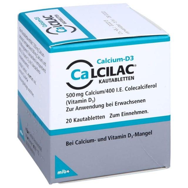 CALCILAC Kautabletten 500 mg/400 I.E. product image