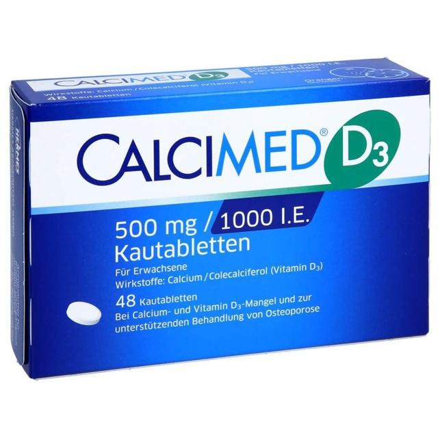 CALCIMED D3 500 mg/1000 I.E. Kautabletten product image