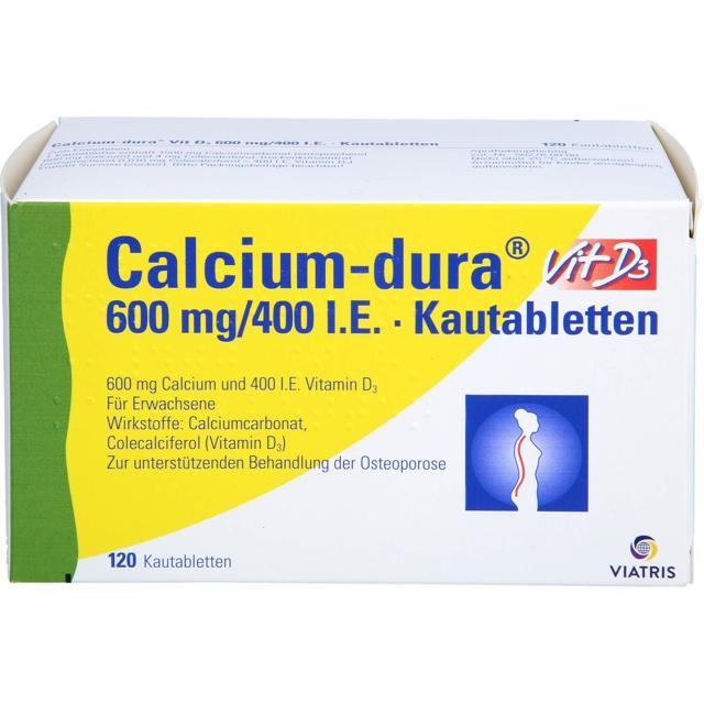 CALCIUM DURA Vit D3 600 mg/400 I.E. Kautabletten product image