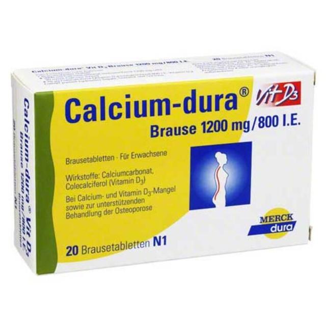 Calcium Dura Vit D3 Brause 1200 mg / 800 I.E., 20 St Brausetabletten product image