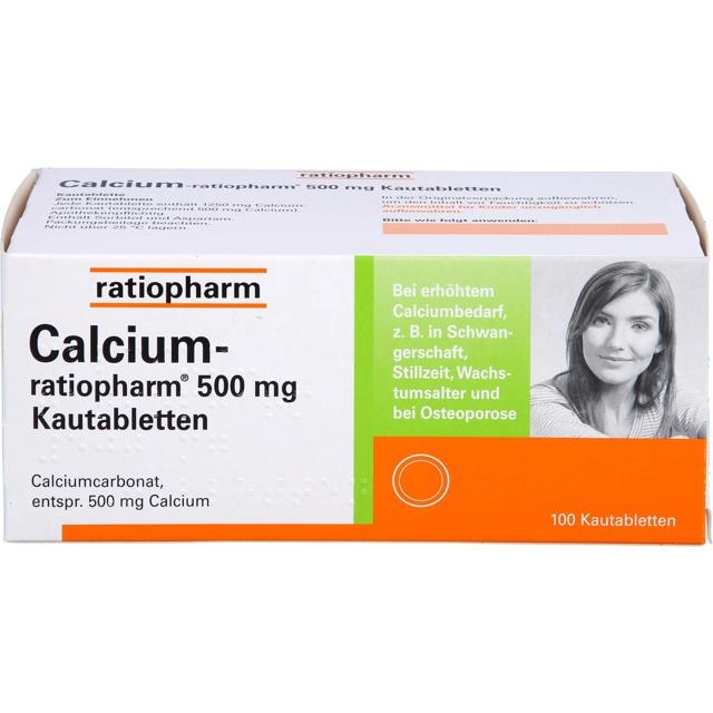 CALCIUM-RATIOPHARM 500 mg Kautabletten product image