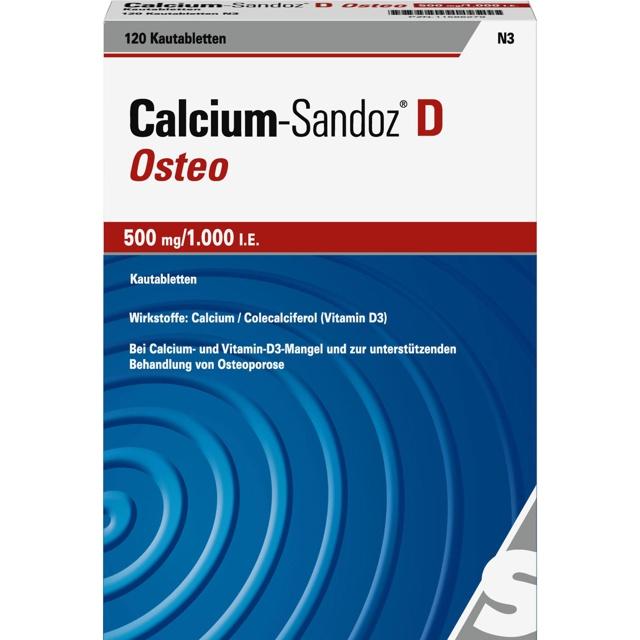 CALCIUM SANDOZ D Osteo 500 mg/1.000 I.E. Kautabl. product image