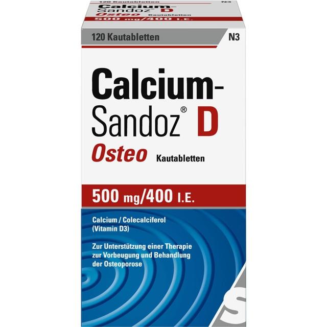 CALCIUM SANDOZ D Osteo 500 mg/400 I.E. Kautabl. product image