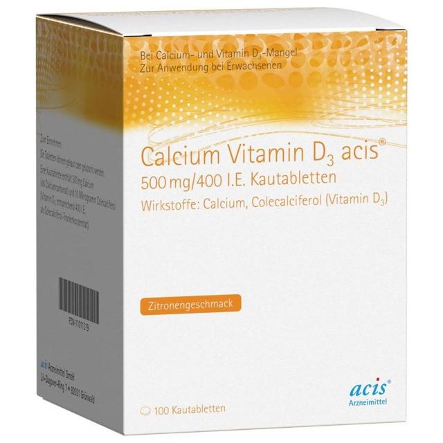 CALCIUM VITAMIN D3 acis 500 mg/400 I.E. Kautabl. product image