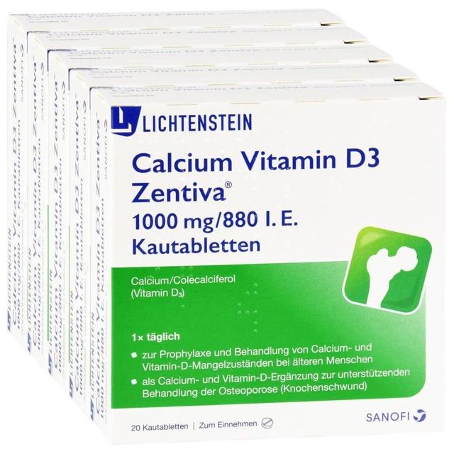 CALCIUM VITAMIN D3 Zentiva 1000 mg/880 I.E. Kautab product image