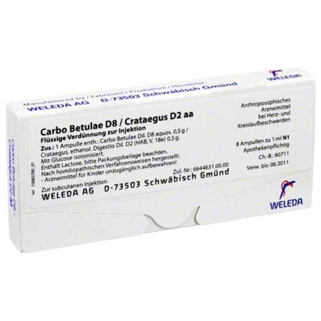 CARBO BETULAE D 8/Crataegus D 2 aa Ampullen product image
