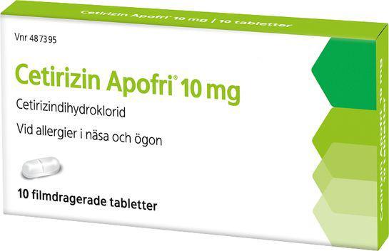 Cetirizin Apofri, filmdragerad tablett 10 mg, 10 st product image
