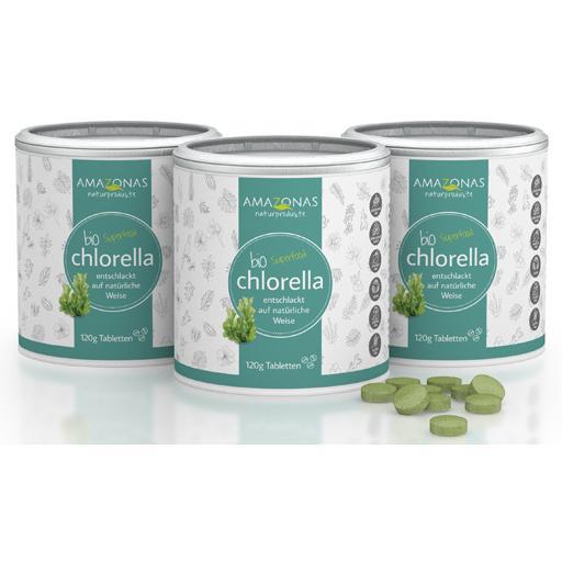 Chlorella Bio 100% pur a 400 mg Tabletten vegan, 3X120 g Tabletten product image