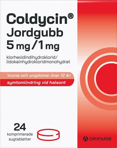 Coldycin Jordgubb 5 mg/1 mg 24 sugtabletter product image