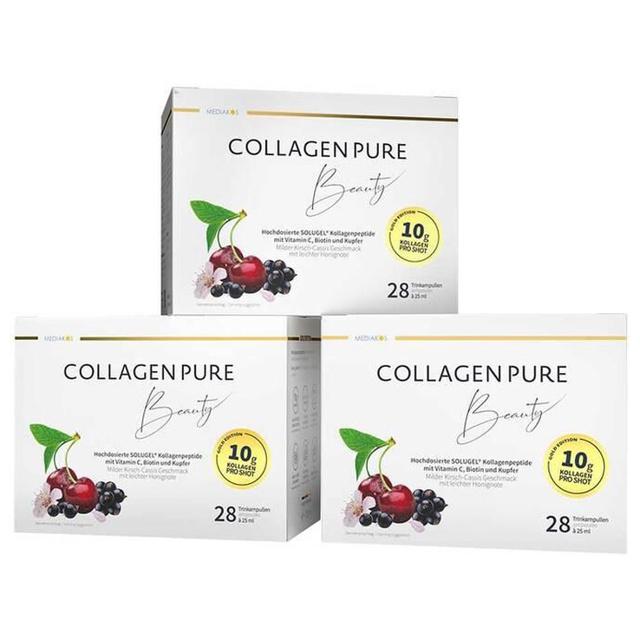 Collagen Pure Beauty 10g Kollagen 3-Monats-Kur Tra, 3X28X25 ml Trinkampullen product image
