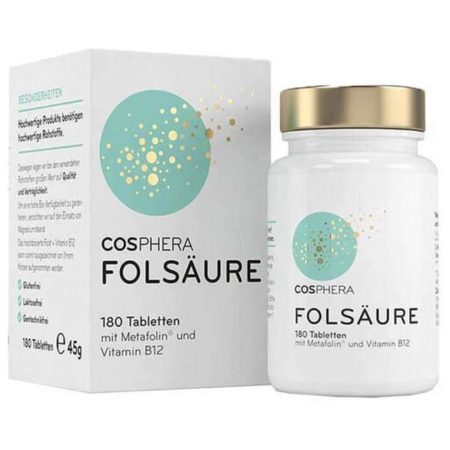 Cosphera Folsäure Tabletten 800 µg Folat mit Vit.B9, 180 St Tabletten product image
