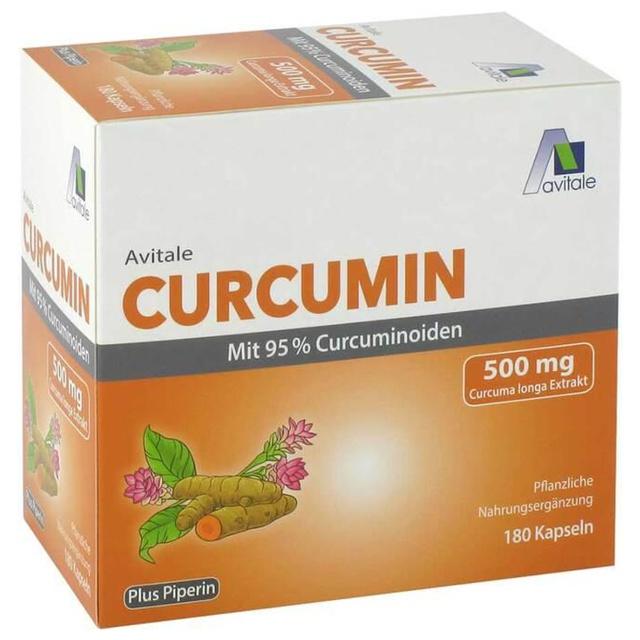Curcumin 500 mg 95% Curcuminoide + Piperin Kapseln, 180 St Kapseln product image