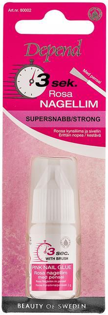 Depend 3 Sek. Rosa Nagellim med pensel product image