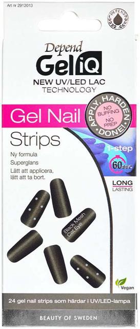 Depend Gel iQ Gel Nail Strips Black Mesh Cat Eye product image