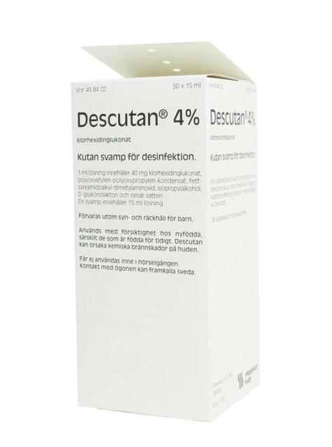Descutan 4 % Klorhexidin, Kutan svamp, 50 x 15 milliliter product image