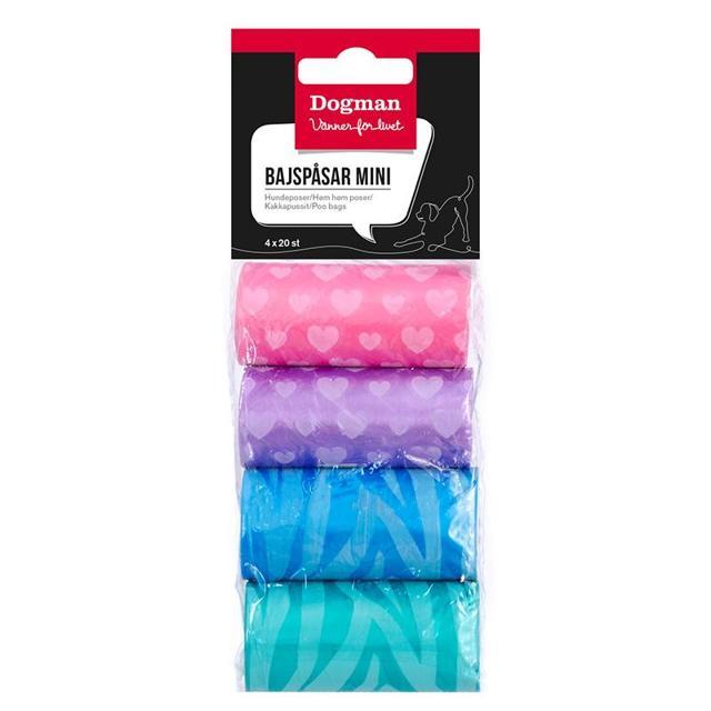 Dogman Bajspåsar Mixade 4 x 20-pack Färgglada bajspåsar 80 st product image