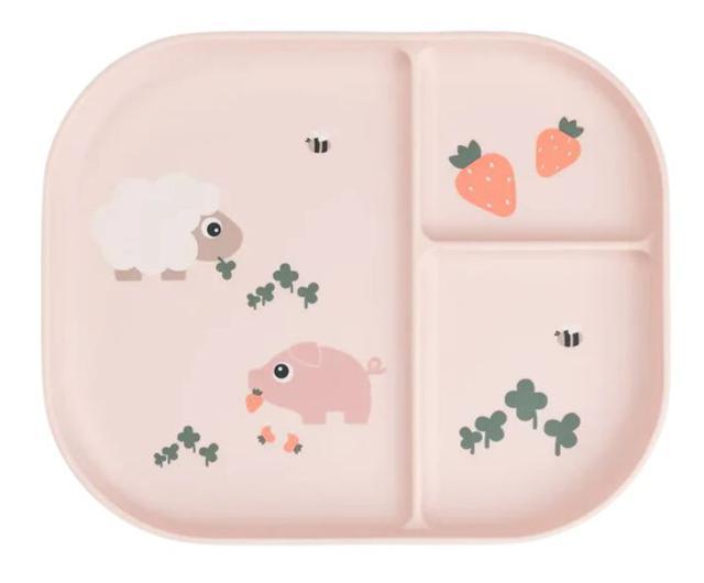 Done By Deer Tallrik med fack Tiny Farm (Powder) product image