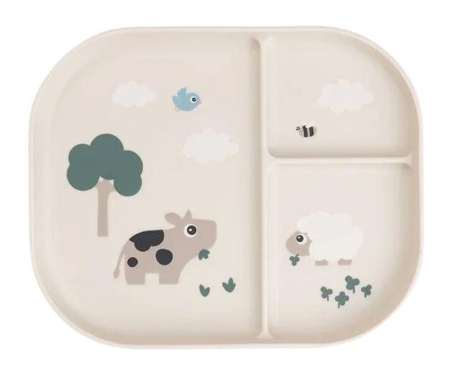 Done By Deer Tallrik med fack Tiny Farm (Sand) product image