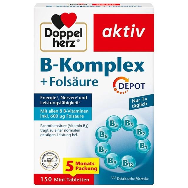 Doppelherz B-Komplex + Folsäure Tabletten, 150 St Tabletten product image