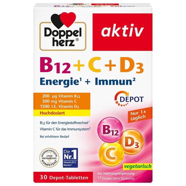 DOPPELHERZ B12+C+D3 Depot aktiv Tabletten product image
