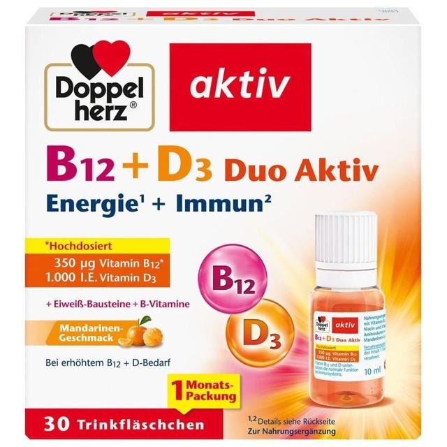 Doppelherz B12 + D3 Duo Aktiv Trinkampullen, 30 St Trinkampullen product image