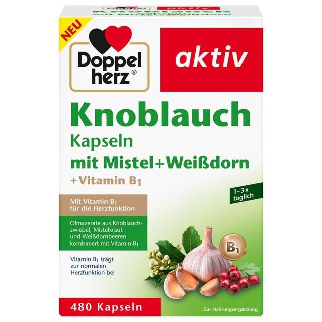 DOPPELHERZ Knobl.Kap.m.Mistel+Weißdorn+Vitamin B1 product image