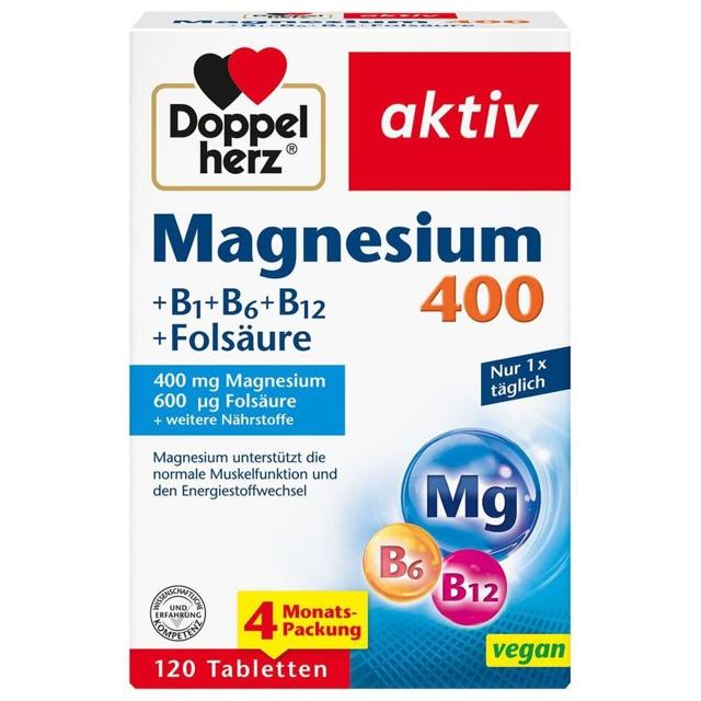 DOPPELHERZ Magnesium 400+B1+B6+B12+Folsäure Tabl. product image