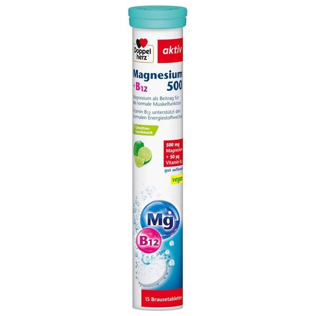 DOPPELHERZ Magnesium 500+B12 Brausetabletten product image