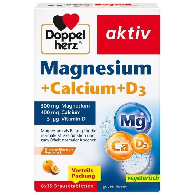 DOPPELHERZ Magnesium+Calcium+D3 Brausetabletten product image