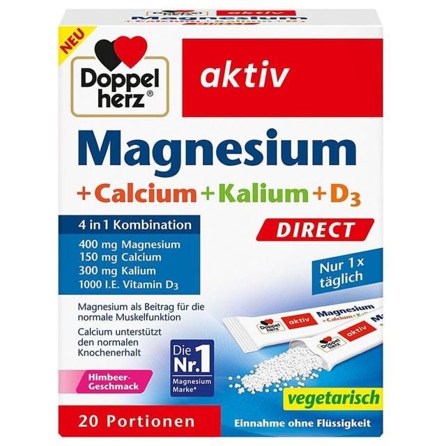 Doppelherz Magnesium + Calcium + Kalium + D3 Direct Pellets, 20 St Pellets product image