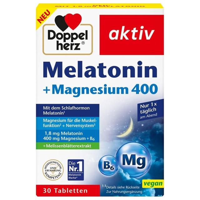 DOPPELHERZ Melatonin+Magnesium 400 Tabletten product image
