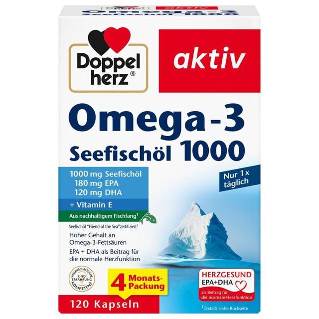Doppelherz Omega-3 Seefischöl 1000 Kapseln, 120 St Kapseln product image