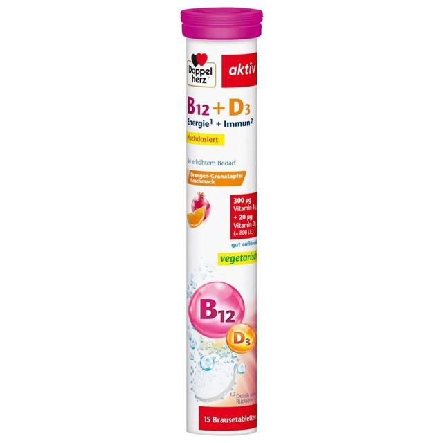 DOPPELHERZ Vitamin B12+D3 Brausetabletten product image