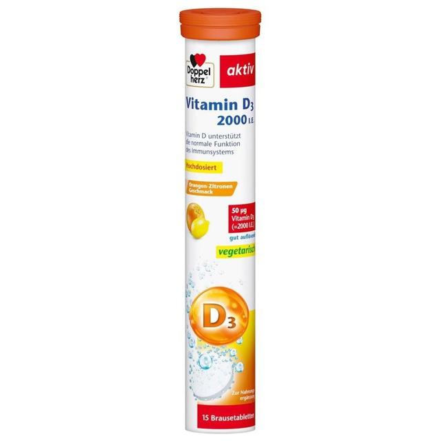 Doppelherz Vitamin D3 2000 I.E. Brausetabletten product image