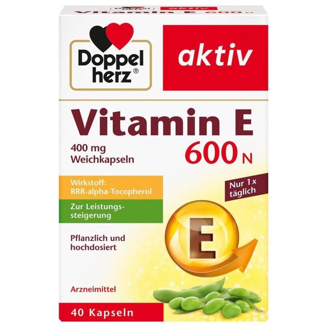 Doppelherz aktiv Vitamin E 600 N Weichkapseln, 40 St Kapseln product image