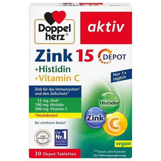 DOPPELHERZ Zink 15 mg+Histidin+Vit.C Depot aktiv product image