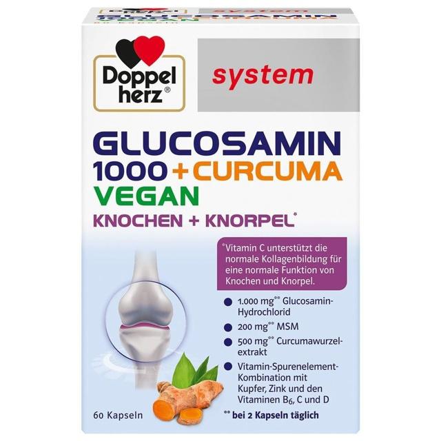 DOPPELHERZ Glucosamin 1000+Curcuma vegan syst.Kps. product image