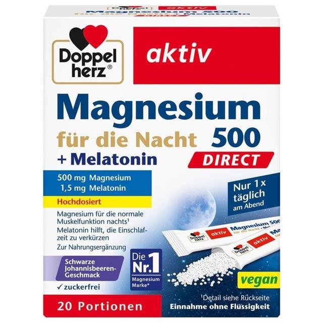 DOPPELHERZ Mag.500 für die Nacht+Melatonin DIRECT product image