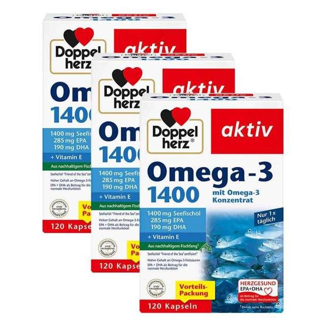 Doppelherz Omega-3 1.400 Kapseln, 3x120 St Kapseln product image