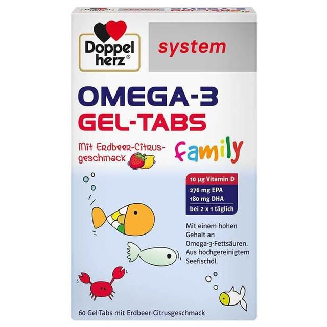 DOPPELHERZ Omega-3 Gel-Tabs family Erdb.Cit.system product image