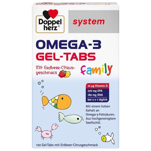 DOPPELHERZ Omega-3 Gel-Tabs family Erdb.Cit.system product image