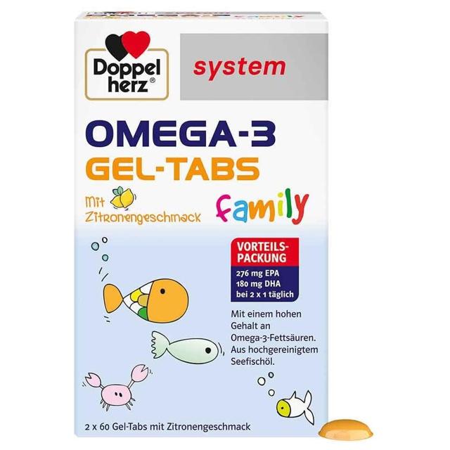DOPPELHERZ Omega-3 Gel-Tabs family system product image