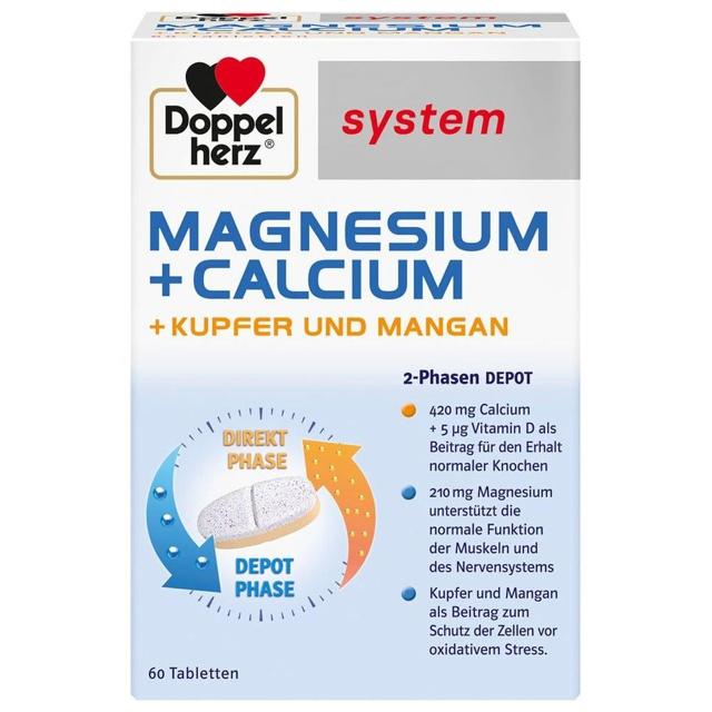 DOPPELHERZ Magnesium+Calc.+Kupfer+Mangan syst.Tab. product image