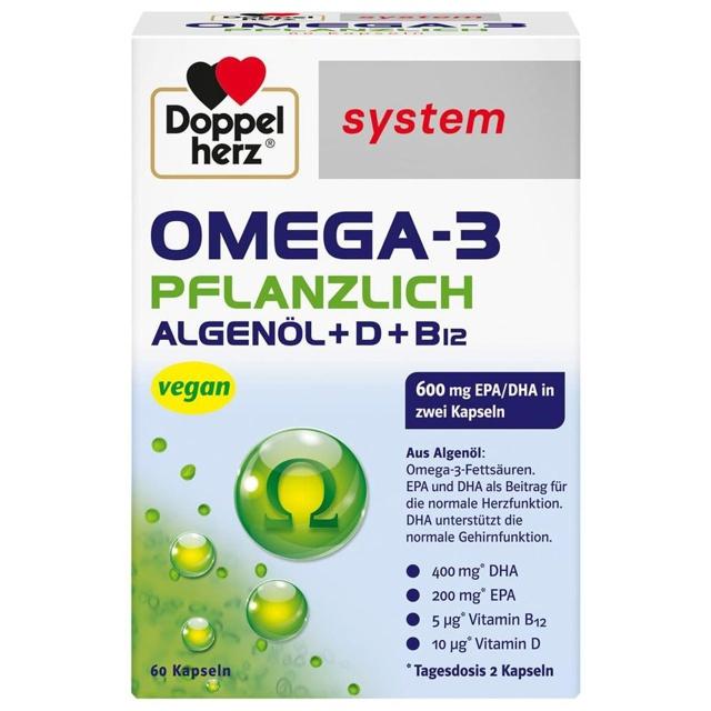 DOPPELHERZ Omega-3 pflanzlich system Kapseln product image