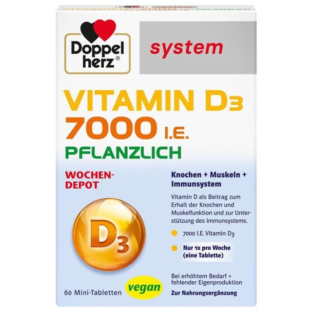 DOPPELHERZ Vitamin D3 7000 I.E. pflanzlich sys.TAB product image