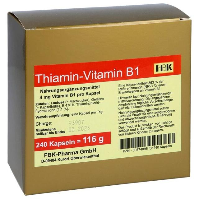 Thiamin Kapseln Vitamin B1, 240 St Kapseln product image