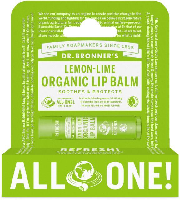 Dr Bronner Lemon Lime Organic Lip Balm product image