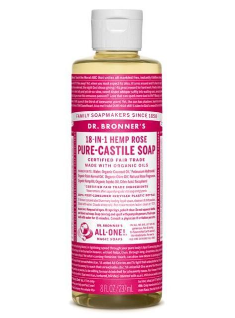 Dr. Bronner's Liquid Soap Rose Duschtvål, 240 ml product image